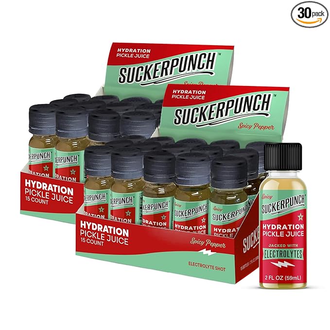 Pickle Shots Spicy Dill 2 fl oz Bottles (Pack of 30) – Pickle Juice Shots for Hydration &amp Muscle Cramp Support 30-Day Supply