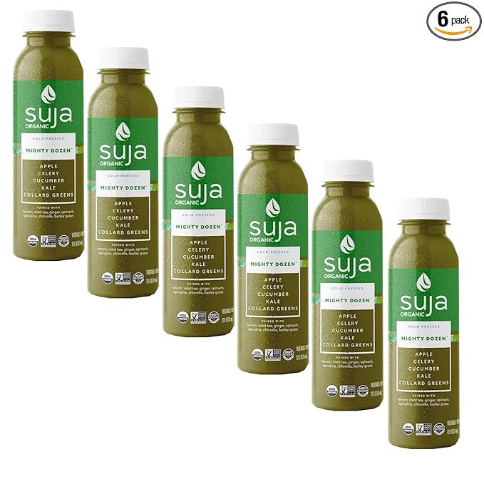 Suja Organic Vegan Mighty Dozen - Non-GMO Project Verified - Gluten and Dairy free - No Preservatives and Flavors Added - Ready Set Gourmet Donate a Meal Program - 6 Pack (12oz Each)
