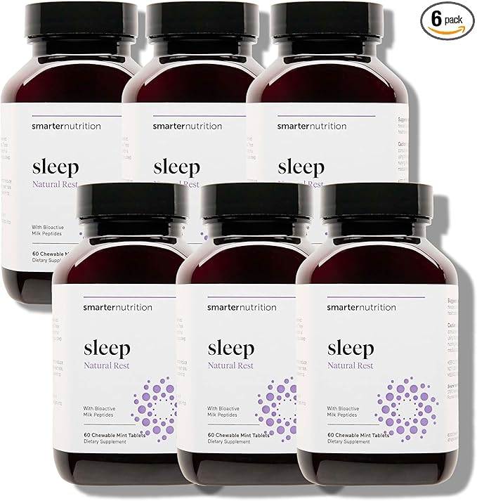 Smarter Nutrition Smarter Sleep Melatonin Dissolvable Tablets 4.5mg + Natural Clinically Proven Lactium® - Sleep &amp Stress Support - Mint Flavor Melatonin Tablets - Non-GMO-360 Count[180-Day Supply