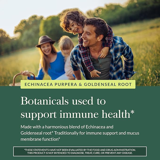 Gaia Herbs Echinacea Goldenseal - Immune Support with Echinacea &amp Goldenseal Root - Traditionally Used to Help Maintain a Healthy Respiratory System* - 60 Vegan Liquid Phyto-Caps (30 Servings)