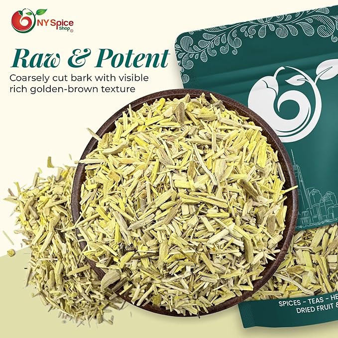 NY Spice Shop Barberry Root Bark - Cut &amp Sifted Dried Berberis Vulgaris Herb - Natural Plant-Based Ingredient Botanical Herb For Teas Tinctures &amp Herbal Blends (16 Ounce)
