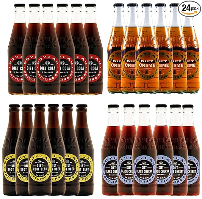 Boylan - Diet Soda Variety Pack - 12 oz (24 Glass Bottles)