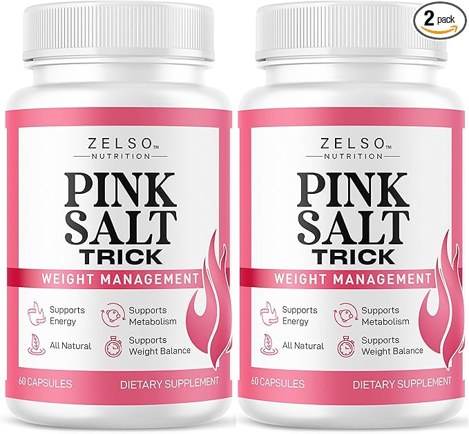 (2 Pack) Pink Salt Trick Capsules - Original PinkSalt Trick Supplement for Weight Energy &amp Metabolism - All Natural Advanced Support Formula Pills Reviews 120 Capsules for 2 Months