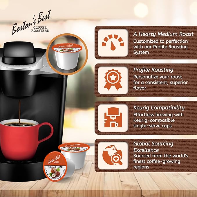 Boston’s Best - Hazelnut Creme Flavored Delicious Gourmet Coffee Compatible with Keurig Coffee Maker 1 Count (80 Single Serve Cups)