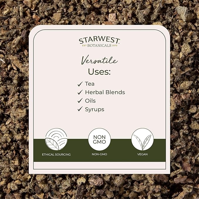 Starwest Botanicals Organic Mullein Leaf - Dried Loose Leaf Herb for Tea Cut &amp Sifted Bag Certified Kosher Non-GMO - Bulk 1 lb Bag