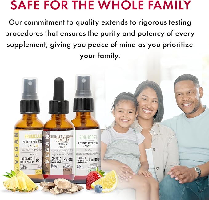 Digestive Harmony Bundle Liquid Vitamin Trio Mushroom Complex Lions Mane Reishi Maitake &amp Chaga Zinc Picolinate &amp Bromelain | Non-GMO | Gluten Free | Sugar Free | 2 Fl Oz | 240 Days Supply
