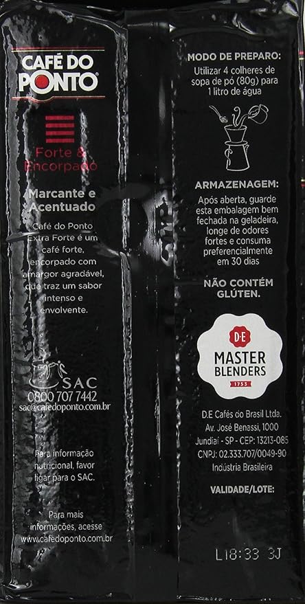 Caf Do Ponto Coffee Extra Forte 17.6-Ounce Packages (Pack of 4)