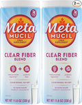 Metamucil Fiber SupplementUnflavored Clear Mixing PowderNo GritNo Sugar AddedPlant Based Prebiotic Fiber Supplement Blend for Daily Digestive Health75 teaspoons(Pack of 2)
