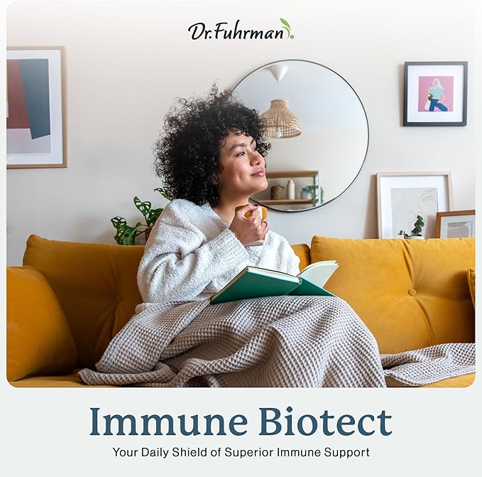 Dr. Fuhrman All Natural Immune Support Supplement | Whole-Food Derived Vitamin for Immunity Defense | Organic Mushrooms &amp Berries | Organic Lion’s Mane Maitake Reishi and Elderberry | 120 Caps