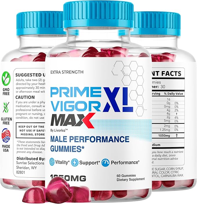 (2 Pack) Prime Vigor XL Max - PrimeVigor XL Max Gummies for Men - Maximum Strength Prime Vigorxl Male Gummys PrimeVigorMax Advanced Formula PrimeVigorGummies Supplement 120 Gummies for 2 Months