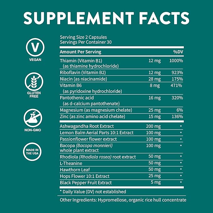 WellPath Zen Stress Relief Supplement + Mood Support (180 ct) | Calm Stress &amp Energy Aid | Ashwagandha Root Rhodiola Rosea L-Theanine Lemon Balm | Herbal Capsules