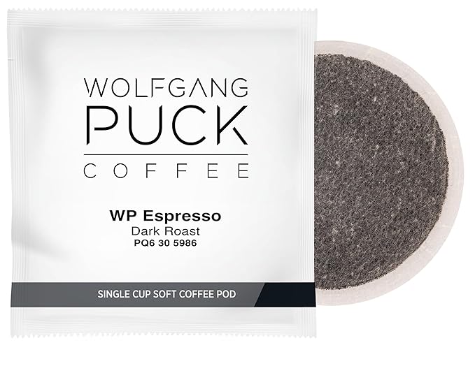Wolfgang Puck Soft Coffee Pods Espresso 9.5 Gram soft Pods 18 Count (Pack of 3)