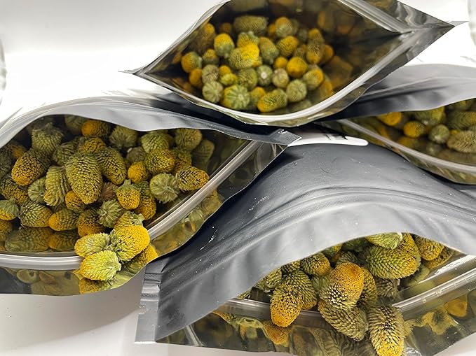 DRIED Buzz Buttons Edible Flowers aka Spilanthes aka Toothache Plant (1 Ounce Tincture Grade)