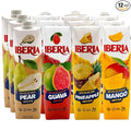 Iberia Fruit Nectars Variety Bundle 33.8 fl oz (Pack of 12) 3 x Mango 3 x Pineapple 3 x Guava 3 x Pear