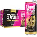 Liquid Death Sparkling Energy - Scary Strawberry Zero Sugar Energy Drink Unextreme Caffeine 100mg Essential Vitamins 12 Fl Oz (Pack of 12)