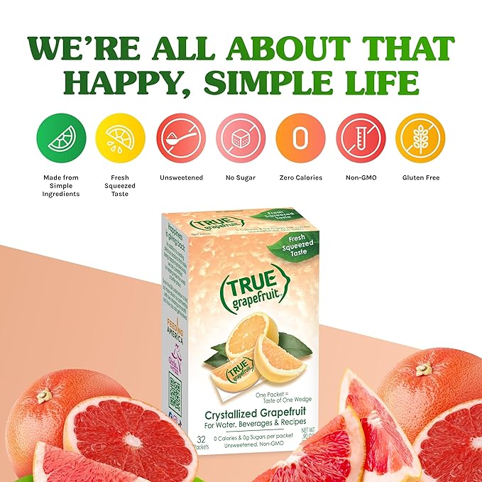 True Grapefruit 500ct (Pack of 1) - Water Enhancer - Bulk Dispenser - 0 Calorie Drink Mix Packets For Water - Sugar Free Grapefruit Flavoring Powder Packets