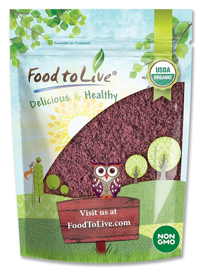 Food to Live Organic Mulberry Juice Powder 2 Pounds - Non-GMO Made from Raw Dried Berries Unsulfured Vegan Bulk Great for Baking Juices Smoothies Yogurts Contains Maltodextrin No Sulphites