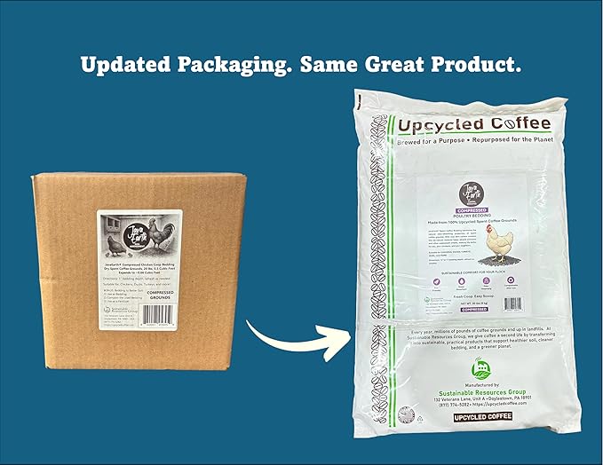 JavaEarth® Compressed Poultry Bedding Upcycled Spent Coffee Ground Pellets 20 lbs