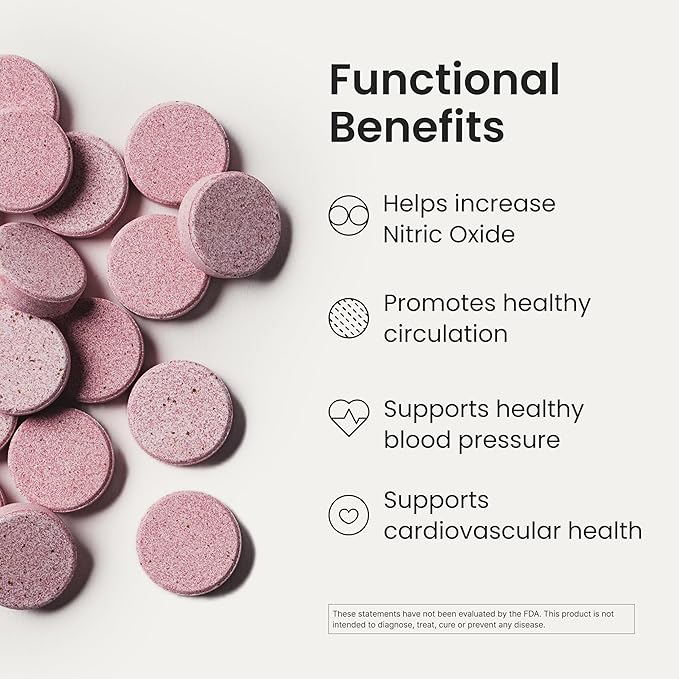 HumanN Neo40 Daily Heart &amp Blood Circulation Supplements to Boost Nitric Oxide - Supports Blood Pressure - from Maker of SuperBeets -Includes 30 Dissolvable Tablets - Tasty Fruity Flavor