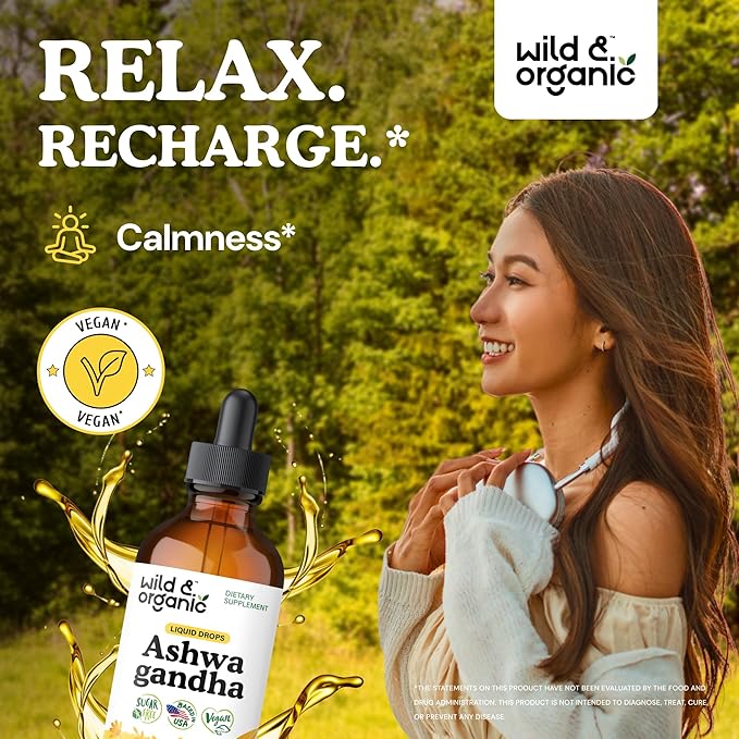 Wild &amp Organic Black Maca Root 120 Capsules &amp Ashwagandha Tincture 4 fl oz