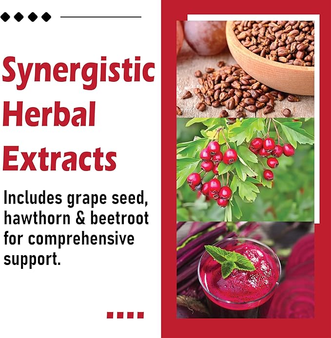 Cayenne Pepper Softgels - Enhanced with Vitamin D3+K2 Complex - Features Grape Seed Hawthorn &amp Beetroot Extracts - Herbal Supplement (1)