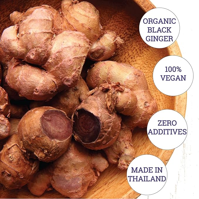 INCAS USDA Organic Thai Black Ginger for Men 120 Vegan Capsules 500mg Non GMO Verified | First &amp Only Organic Certified Kaempferia Parviflora Thai Ginseng