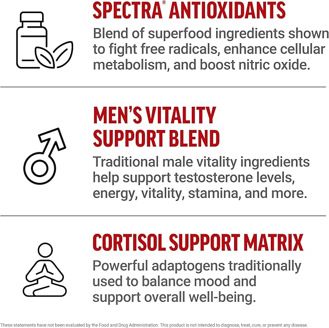 Force Factor Test X180 Multivitamin Testosterone Support Multivitamin for Men with 50+ Nutritional Ingredients &amp 13 Essential Vitamins to Help Support Muscle Strength Energy &amp Vitality 120