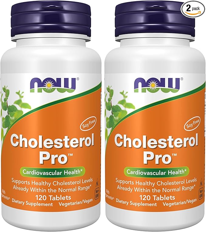 NOW Foods Supplements Cholesterol Pro™ with Bergamonte™ and Plant Sterols Cardiovascular Health* 120 Tablets(Pack of 2)