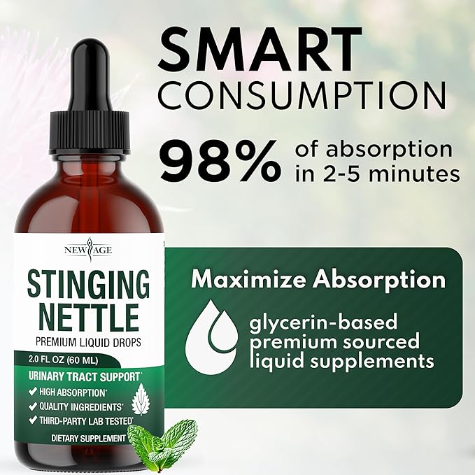 Stinging Nettle Root Drops - Stinging Nettle Extract Tincture for Men &amp Women - Liquid Urtica Dioica Supplement - 8 fl oz