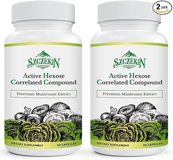 Active Hexose Correlated Compound 1500 mg Supplement Natural 8 Mushroom Extract Supplement Immune System Liver Function Natural Killer and T Cells Activity 180 Veggie Capsules