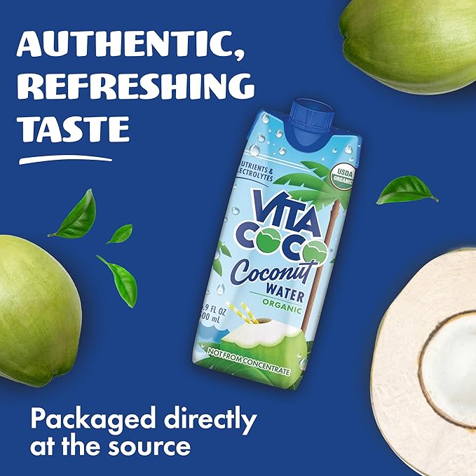 Vita Coco Coconut Water Pure Organic | Refreshing Coconut Taste | Natural Electrolytes | Vital Nutrients (Pack of 12 11.1 Oz and 16.9 Oz)