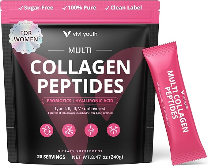 Collagen Powder for Women Collagen Peptides Powder with Probiotics Prebiotic Collagen Protein for Skin Hair Bone &amp Joint | 16-in-1 Sugar-Free Formula Unflavored