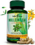 KIKI Green Mullein Leaf Extract Capsules - Vegan Herbal Supplement - for Lung Cleanse Support Better Respiratory Immune Function - 1000mg 45 Servings - 90 Count