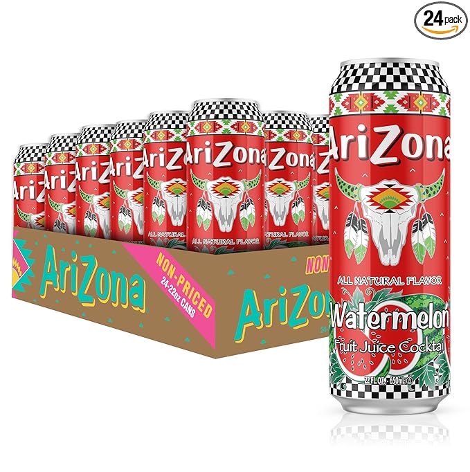 AriZona Watermelon Juice Cocktail - Big Can 22 Fl Oz (Pack of 24)