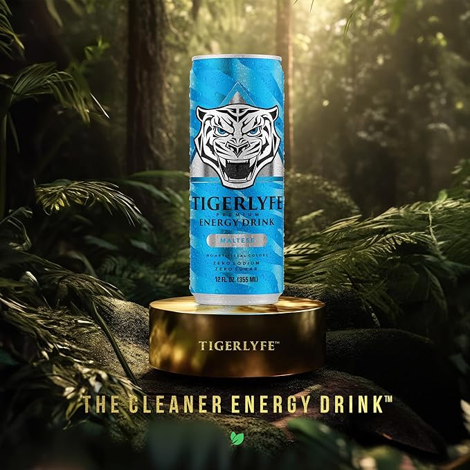 TIGERLYFE Energy Drink 12 Pack Sugar Free Energy Drink Zero Calorie Zero Carb Diet Energy Drinks Bulk 12oz Slim Can Zero Sugar Energy Drinks with B Vitamins &amp Electrolytes No Sugar Energy