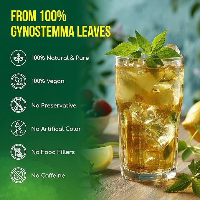 FreshDrinkUS Premium Gynostemma Tea Bags (Jiaogulan) | 135 Count | Naturally Smooth &amp Earthy Caffeine-Free Herbal Tea – Plant-Based Tea Bags for Daily Enjoyment. Caffeine Free Sugar Free. Vegan