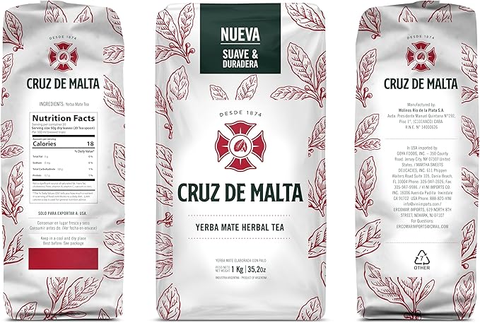YERBA MATE CRUZ de MALTA 2.2lb 1 kilo (Pack Of 2)