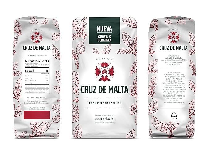 Yerba Mate Cruz de Malta Suave y Duradera 2.2 Lbs each bag 3-pack