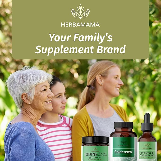 HERBAMAMA Goldenseal Root Capsules 700mg - Respiratory System &amp Immune Support with Goldenseal Powder Supplement - Vegan Non-GMO