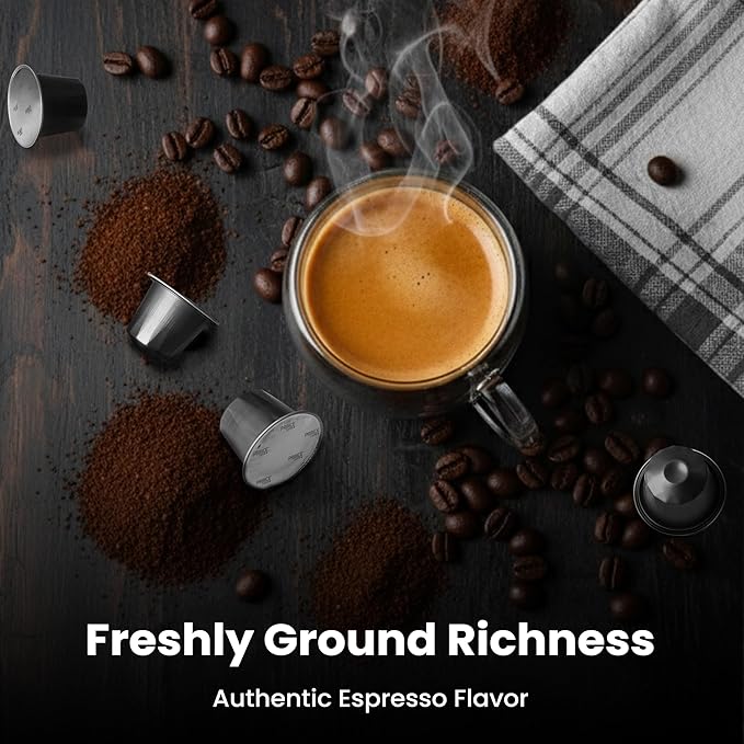 Prince Caffe Espresso Pods – Intensity 7 Medium-Dark Roast The Espresso Coffee Pods Are Compatible with Nespresso Original Line Machines 30 Count (3 x 10 Capsules) Premium Quality Coffee Capsules.
