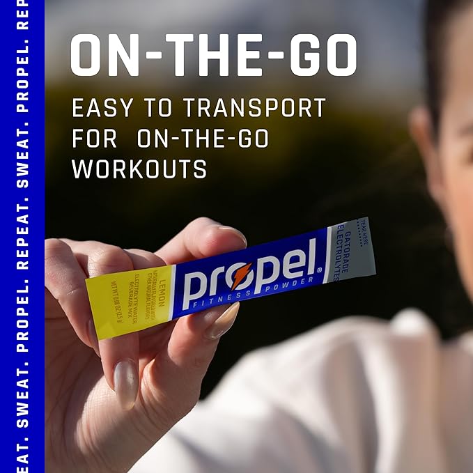 Propel Electrolyte Enhanced Water Drink Mix Powder Packets Lemon Zero Calorie &amp 0 Sugar Hydration with Electrolytes and Vitamins C &amp E (120 Packets)
