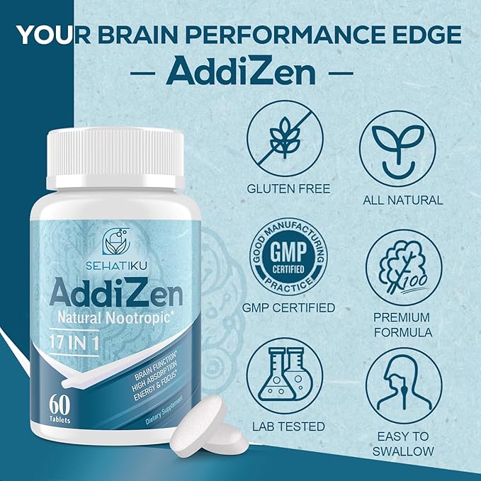 17-in-1 Brain Supplement for Memory and Focus | Natural Nootropics Brain Supplement for Brain Cognition Energy | High Absorption | L-Theanine Phytonutrient Blend and Vitamins B6 B12 | 2 Bottles