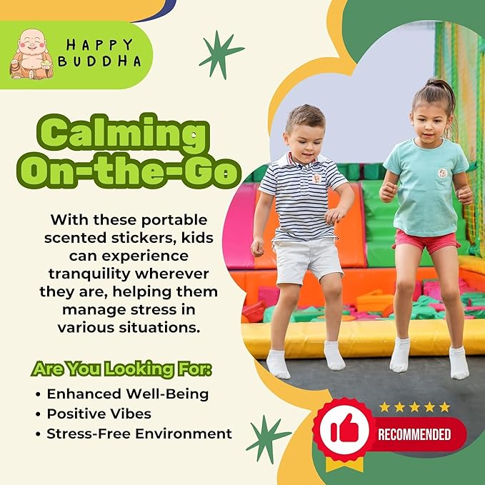 Mood Calming Stickers for Kids/Adults (90 Pack) – All Natural Patches Chemical and Drug Free Mood Support for Relaxation