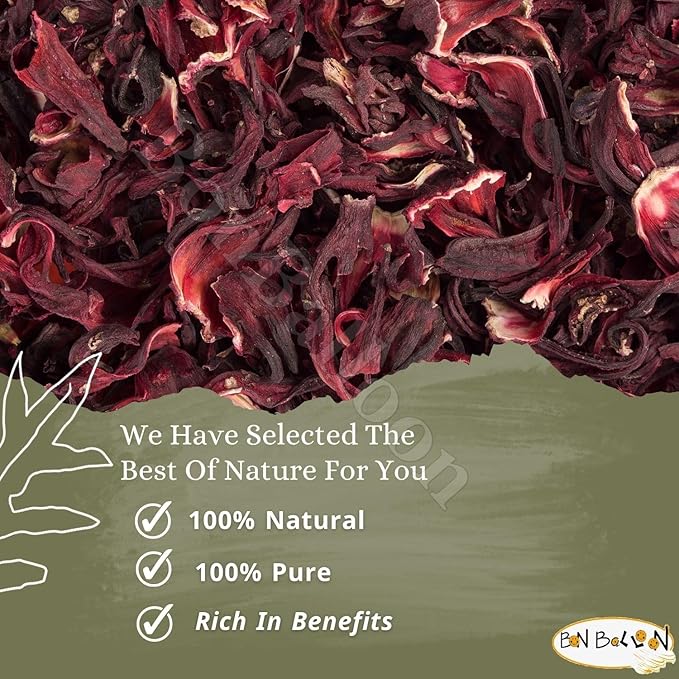 Natural Hibiscus Flower Tea Pure Dried Egyptian Herbal Egypt Hibiscus Tea (17.64 oz / 500 gm)