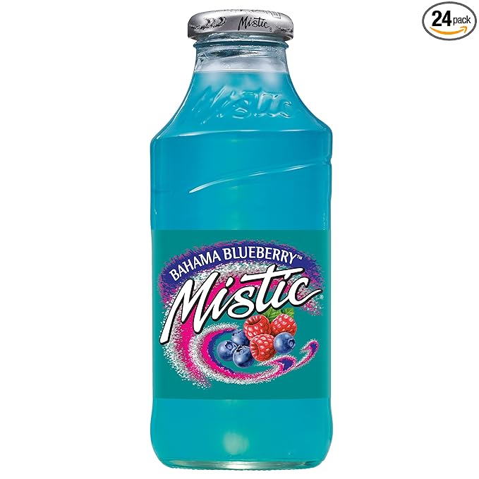 Mistic Bahama Blueberry Juice 16 fl oz (24 Glass Bottles)