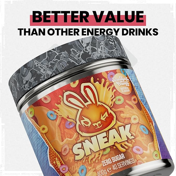 SNEAK Energy Drink Powder | Breakfast Orange | No Sugar. No Nasties. Just Natural Caffeine Focus-Boosting Nootropics | 40 Servings