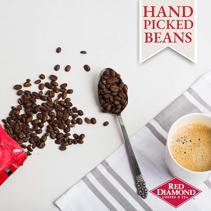 Red Diamond Whole Bean Coffee Classic Blend Medium Roast Premium Arabica Whole Beans Smooth &amp Rich Flavor 11 Ounce Resealable Bag
