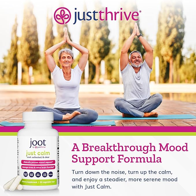 Just Thrive - Just Calm - Cortisol Manager - Calming Memory and Mood Support Supplement - Vegan 30 Calm Capsules