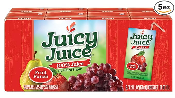 Juicy Juice Punch 4.23 Ounce Boxes 8 Count (Pack of 5)