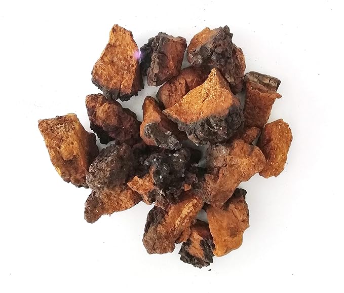 Chaga Mushroom Chunks - 8 ounce 100% Wild Harvested with Black Top Crust Premium Tea Chunks - Antioxidants Healthy Drinks